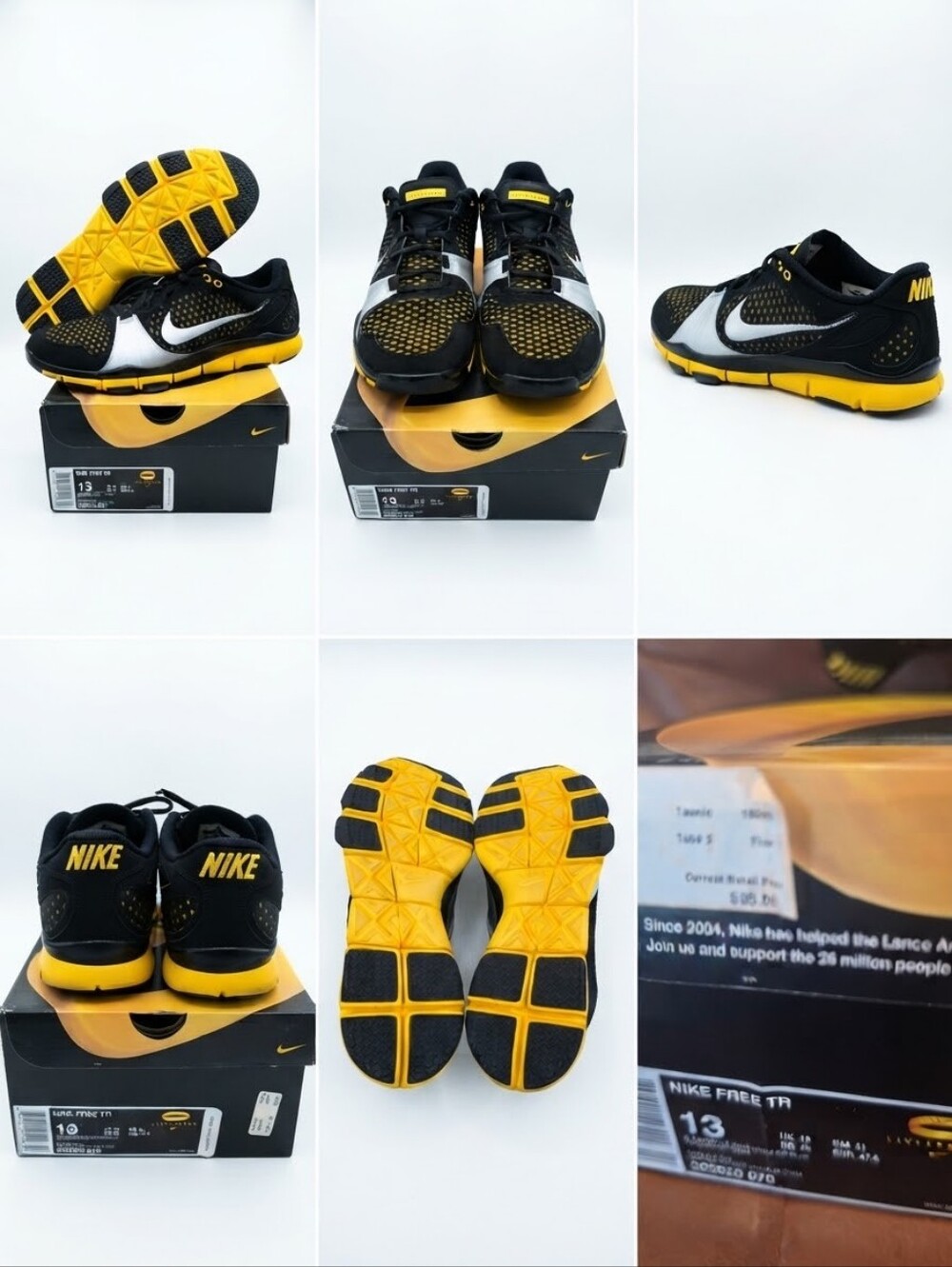 Nike Free Trainer 3.0 LAF - Black / Yellow - 553638 007 - MENS: Size 13 Preowned